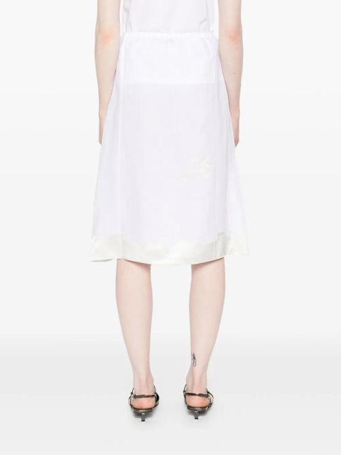 Prada embroidered linen skirt - White