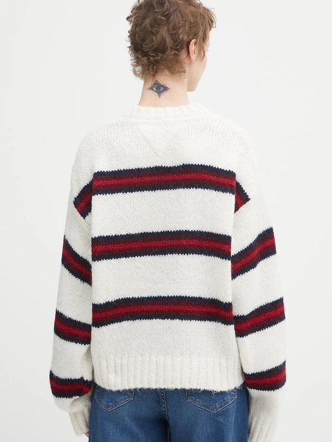 Tommy Jeans sweter z domieszką alpaki damski kolor beżowy DW0DW21679