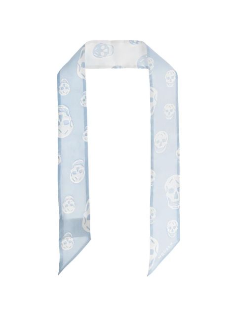 Alexander McQueen skull-print scarf - Blue - zdjęcie produktu nr 1