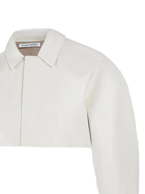 Manière De Voir balloon sleeve cropped jacket - Neutrals