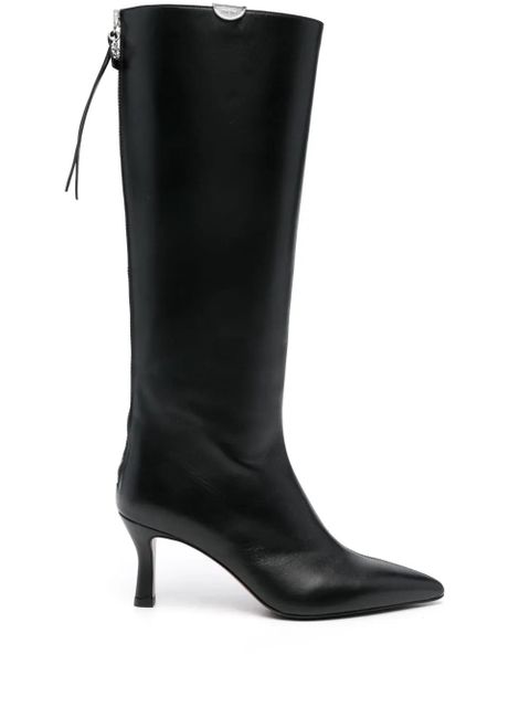 Maje 75mm leather boots - Black - zdjęcie produktu nr 1