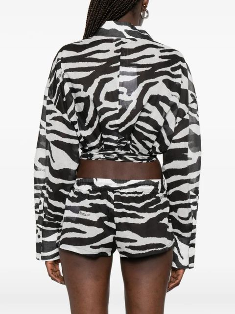 The Attico zebra-pattern blouse - White