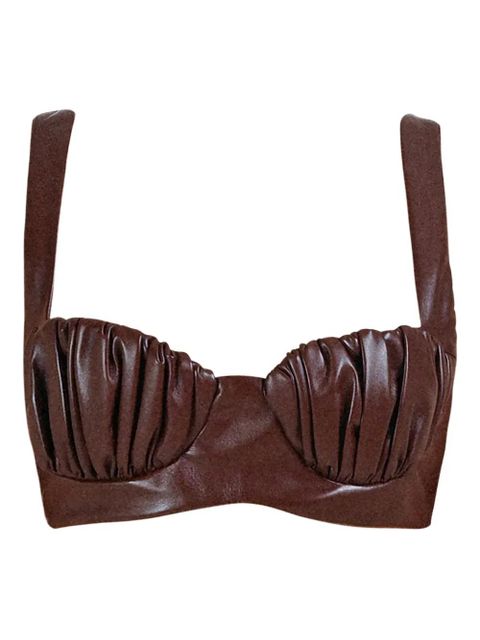 Rowen Rose gathered cup bra - Brown