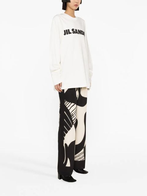 Jil Sander logo-print cotton sweatshirt - White