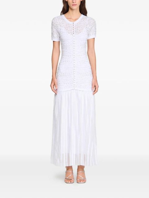 SANDRO textured embellished knitted dress - White - zdjęcie produktu nr 2