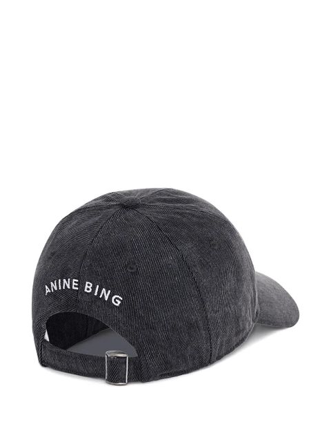 ANINE BING Jeremy embroidered cap - Grey - zdjęcie produktu nr 2