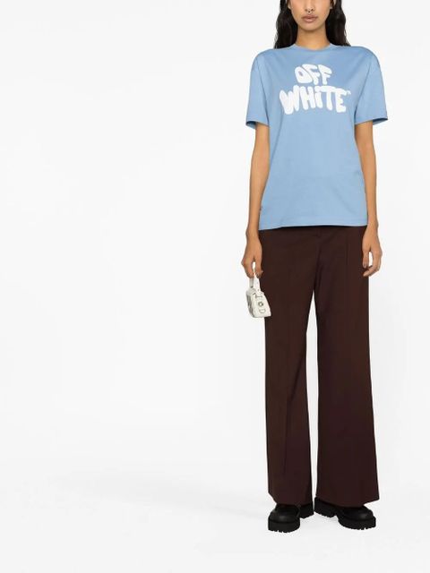 Off-White logo print T-shirt - Blue