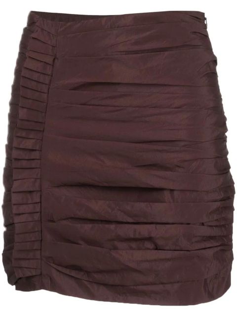 Róhe high-waisted drapped mini skirt - Brown - zdjęcie produktu nr 1