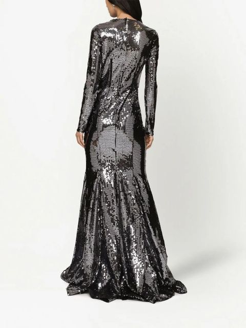 Dolce & Gabbana corset-detail sequinned gown - Black