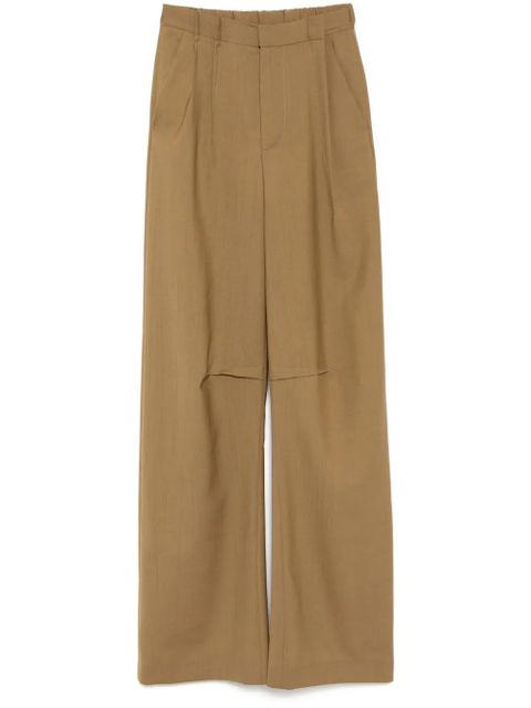 MM6 Maison Margiela pleat-detailing trousers - Brown - zdjęcie produktu nr 1