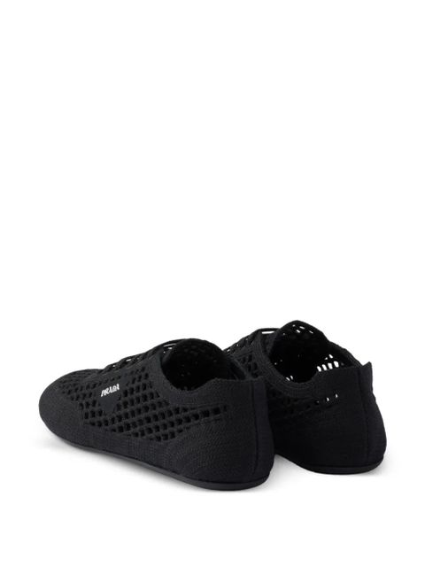Prada round-toe lace-up sneakers - Black