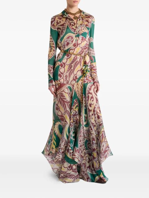 ETRO paisley-print ruffled maxi dress - Green - zdjęcie produktu nr 2