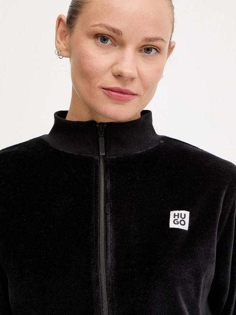 HUGO bluza damska kolor czarny z aplikacją 50549796