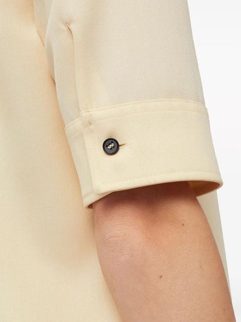 Jil Sander wool gabardine long shirt - Neutrals
