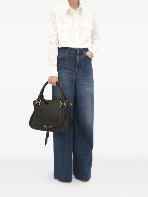 Chloé Marcie grained leather satchel - Black - zdjęcie produktu nr 2