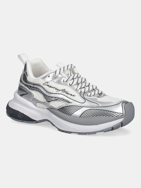 Emporio Armani sneakersy damskie kolor srebrny X3X238 XR388 00520 - zdjęcie produktu nr 1