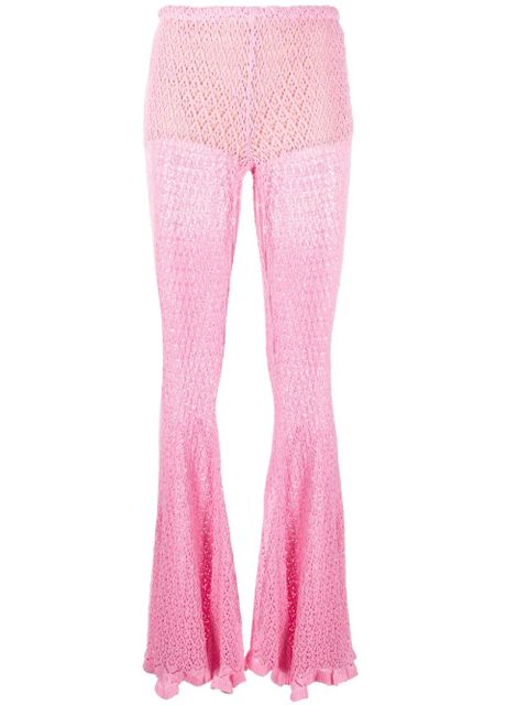 Blumarine knitted flared trousers - Pink - zdjęcie produktu nr 1