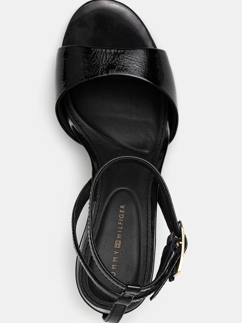 Tommy Hilfiger szpilki skórzane TH ELEGANT PATENT SANDAL kolor czarny FW0FW08961