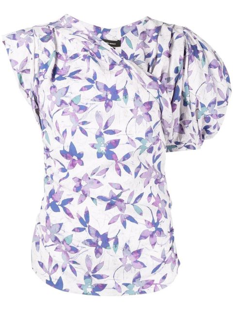 ISABEL MARANT Madinea floral-print blouse - Purple - zdjęcie produktu nr 1