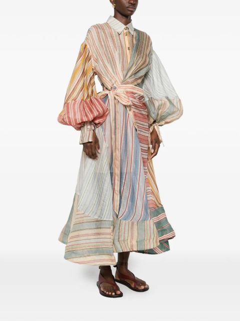 ZIMMERMANN Rebellion Striped midi dress - Neutrals