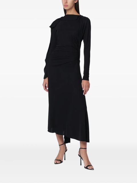 Victoria Beckham draped long-sleeve midi dress - Black - zdjęcie produktu nr 1