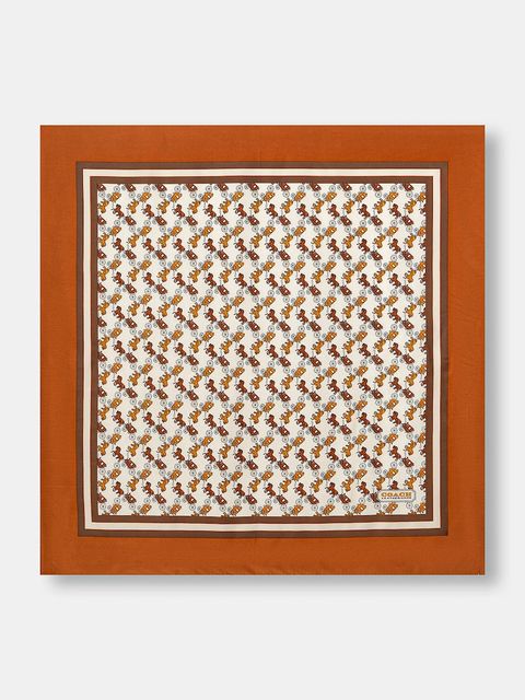 Coach chusta jedwabna kolor brązowy wzorzysta 29CH153 - zdjęcie produktu nr 1