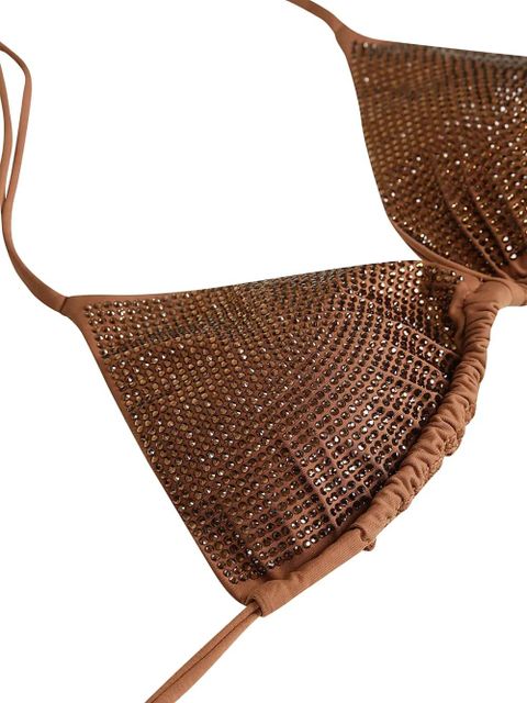 MC2 Saint Barth sequin-embellished triangle bikini top - Brown