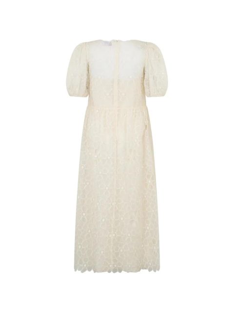 Valentino Garavani puff-sleeve floral midi dress - Neutrals - zdjęcie produktu nr 2