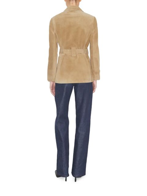 Tory Burch belted suede jacket - Brown