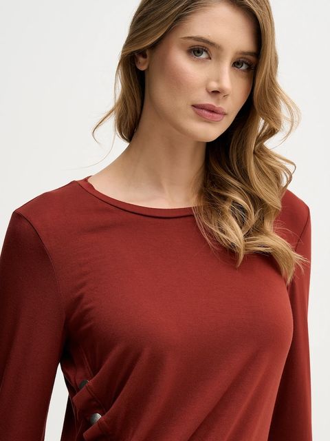 Sisley longsleeve kolor brązowy 3JPXL108C