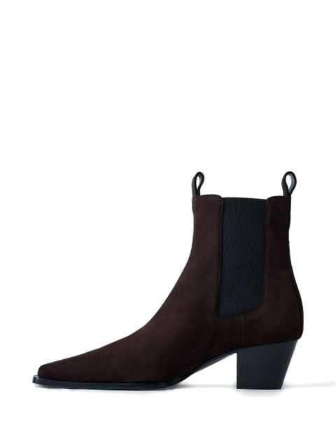 TOTEME 80mm suede pointed-toe boots - Brown - zdjęcie produktu nr 2