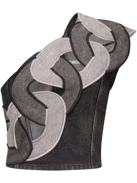 AREA chain-detail off-shoulder top - Grey - zdjęcie produktu nr 1