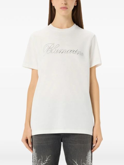 Blumarine rhinestone-embellishment T-shirt - White