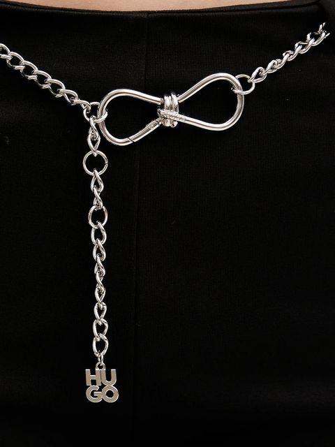 HUGO spodnie damskie kolor czarny dzwony high waist 50546250