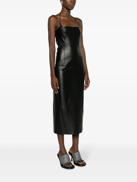 The Attico halterneck leather midi dress - Black - zdjęcie produktu nr 2