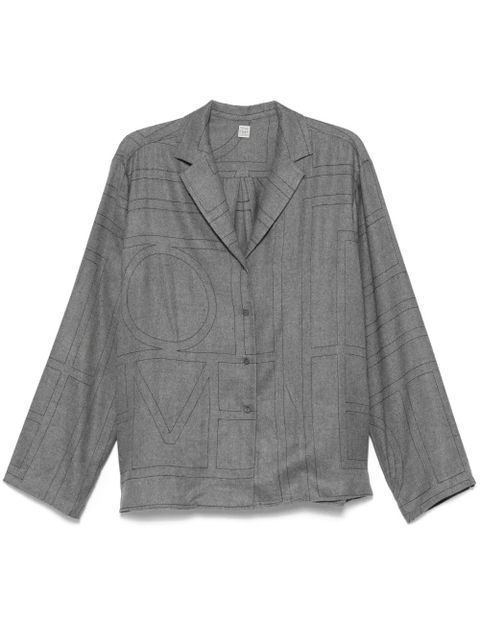 TOTEME monogram flannel shirt - Grey - zdjęcie produktu nr 1