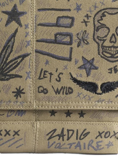 Zadig&Voltaire printed canvas cross body bag - Neutrals