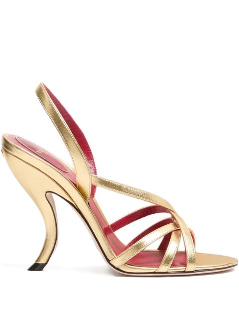 Valentino Garavani 105mm Fetishique cross-strap sandals - Gold - zdjęcie produktu nr 1