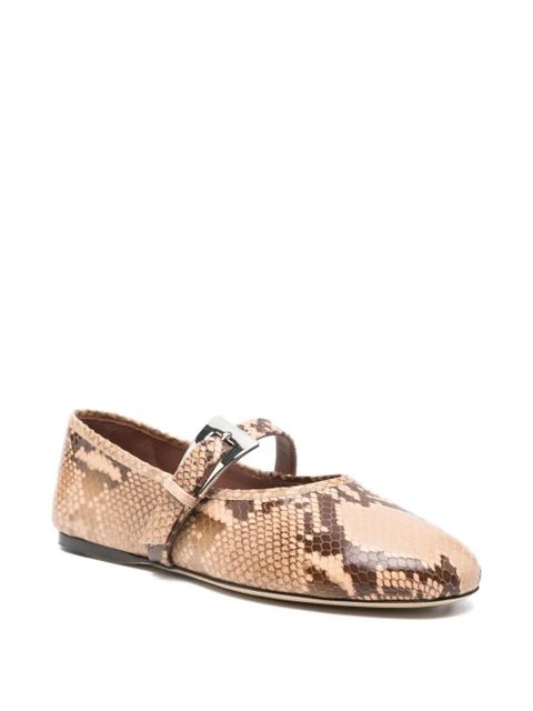 Paris Texas Sveva snakeskin buckle ballet flats - Neutrals