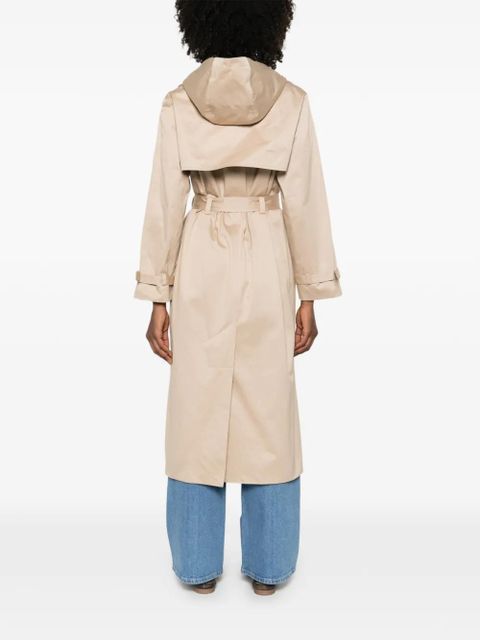Maje belted hooded raincoat - Neutrals
