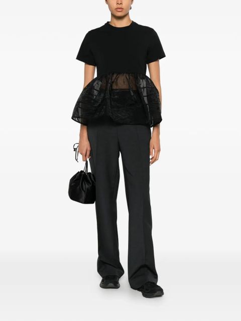 Cecilie Bahnsen David ruffled peplum T-shirt - Black - zdjęcie produktu nr 2