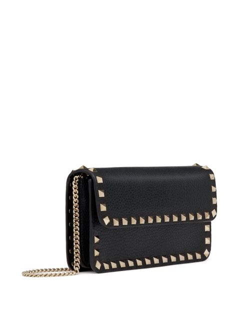 Valentino Garavani Rockstud leather clutch bag - Black