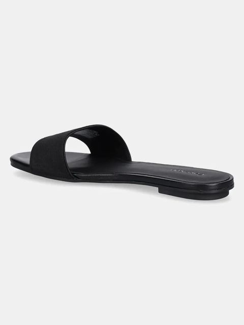 Calvin Klein klapki FLAT SLIDE - JACQ damskie kolor czarny HW0HW02388