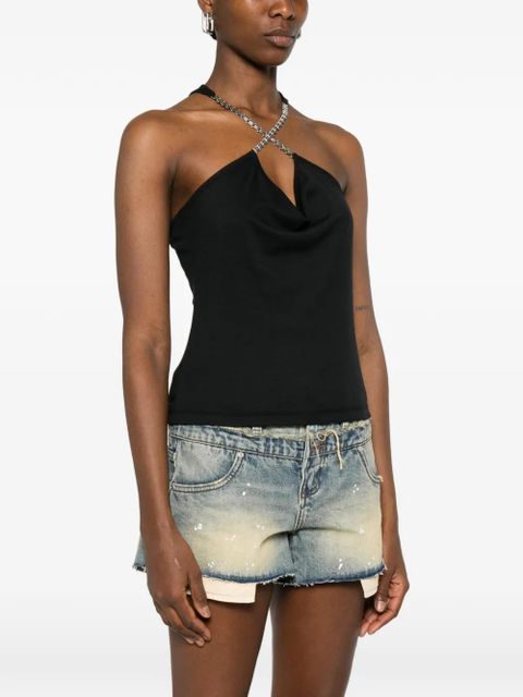 MISBHV chain halter-neck top - Black