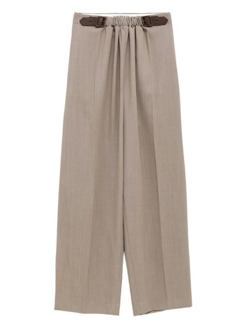 LOEWE belted pleated trousers - Neutrals - zdjęcie produktu nr 1