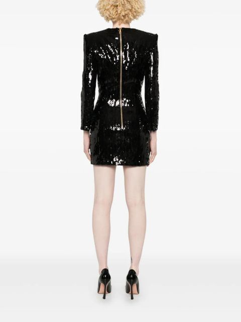 Balmain sequinned mini dress - Black