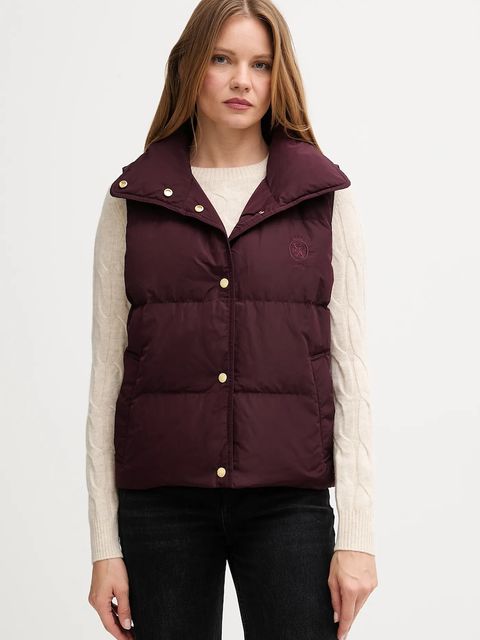 Tommy Hilfiger bezrękawnik puchowy kolor bordowy przejściowy WW0WW46545 - zdjęcie produktu nr 1