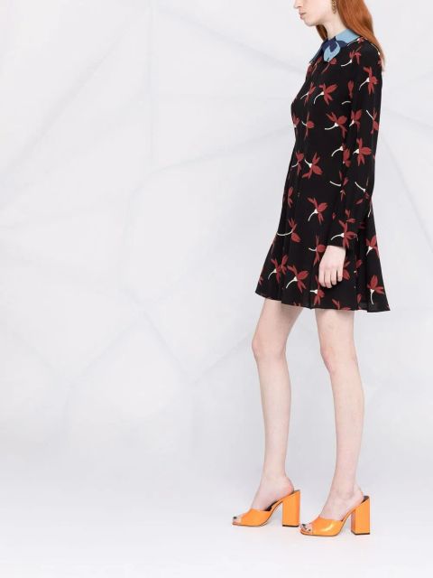 Valentino Garavani floral-print mini dress - Black