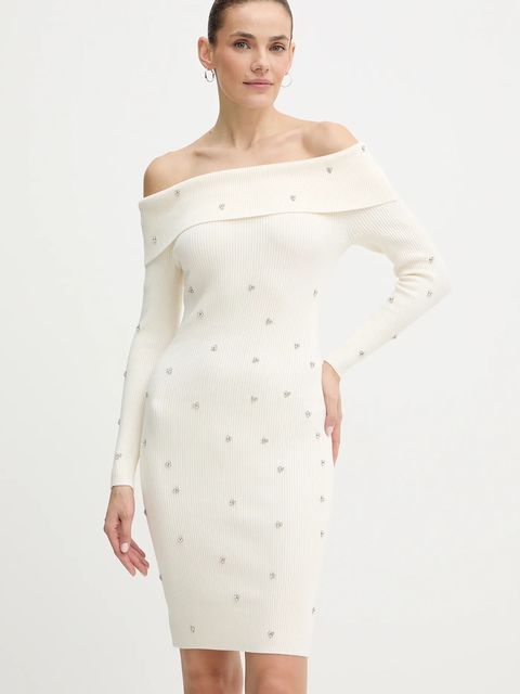 Guess sukienka ALISHA kolor beżowy mini dopasowana W5BK64 Z2YJ2 - zdjęcie produktu nr 1