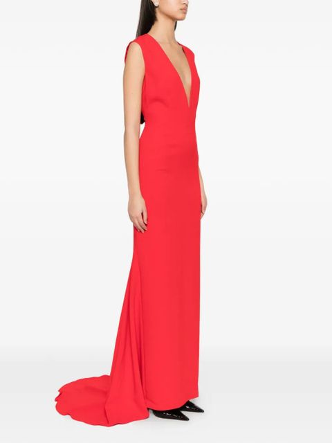 Solace London Althea plunging V-neck sleeveless maxi dress - Red - zdjęcie produktu nr 2